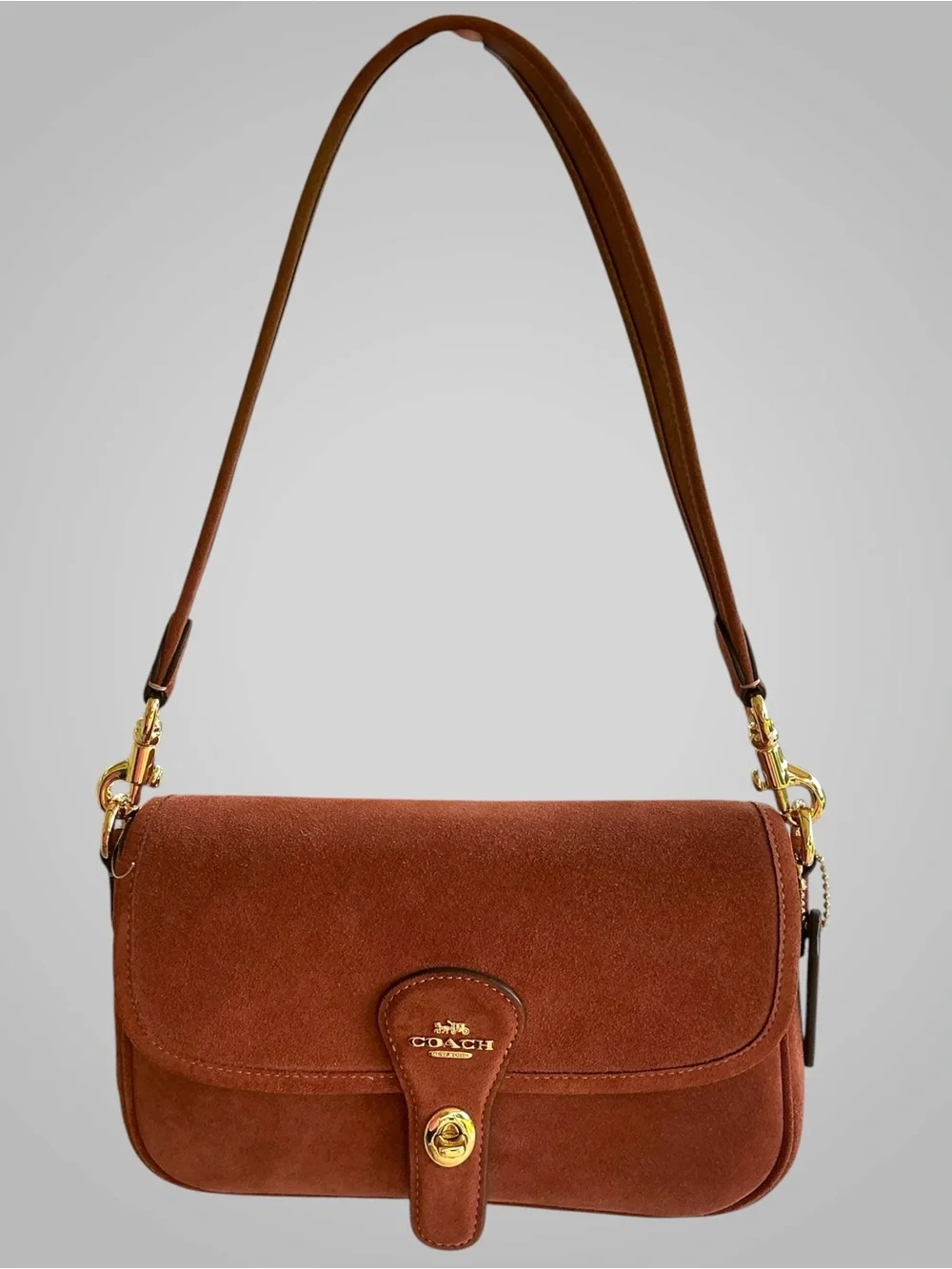 Coach Hadley Suede Crossbody Shoulder Bag Clay Brown CEB10 NWT